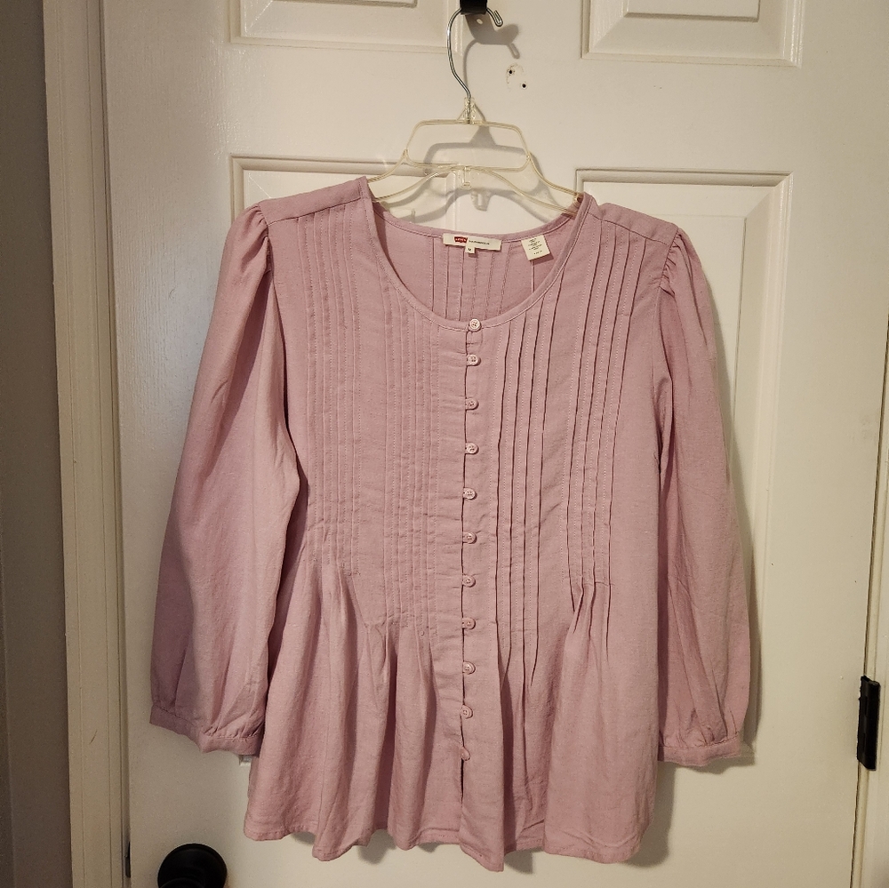 Levi's Pink Linen Blend Blouse